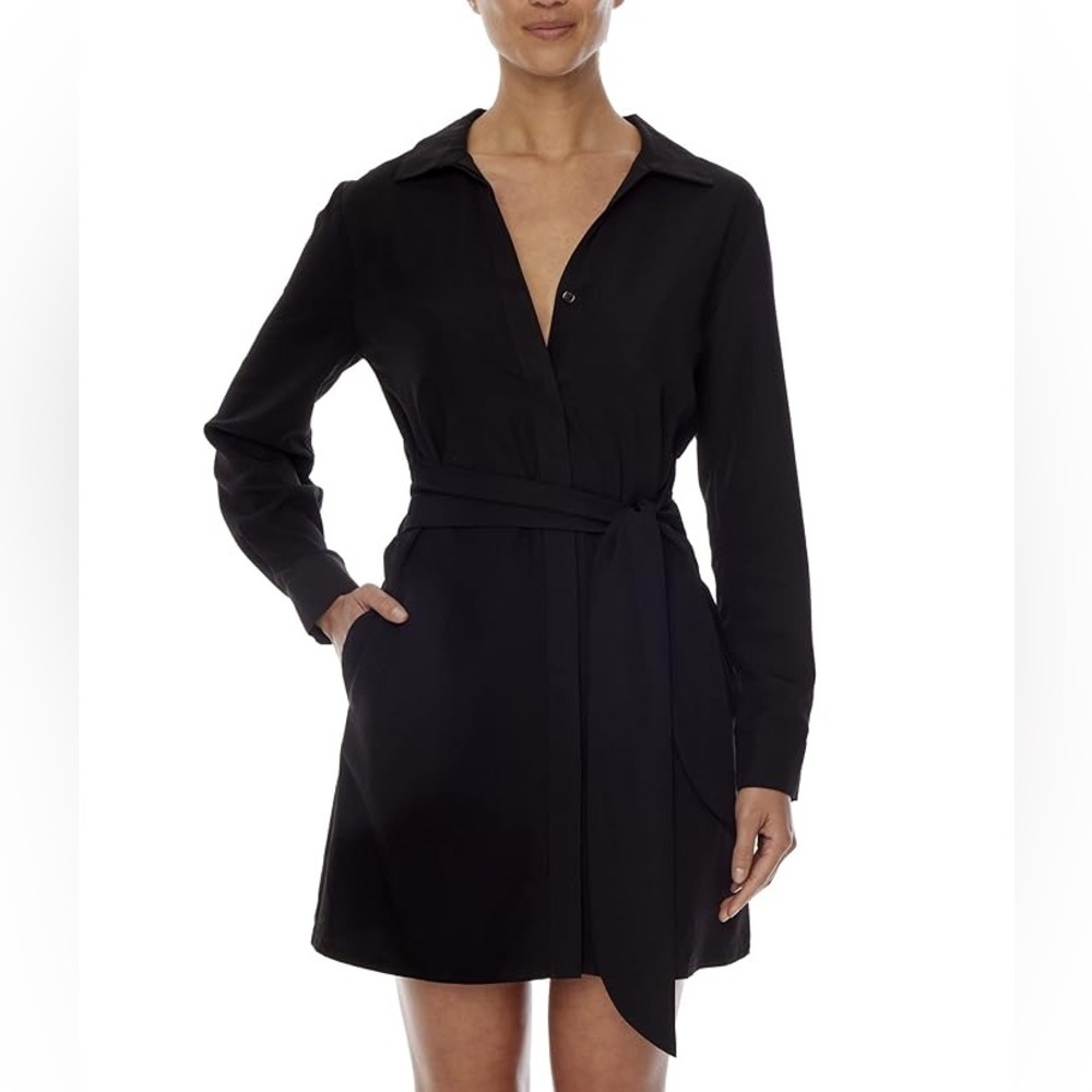 NWT LBLC The Label Helga tie front Shirt Dress size‎ small